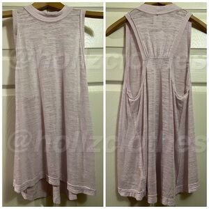 We The Free Lavender High Neck Flowy Racerback Tank Top